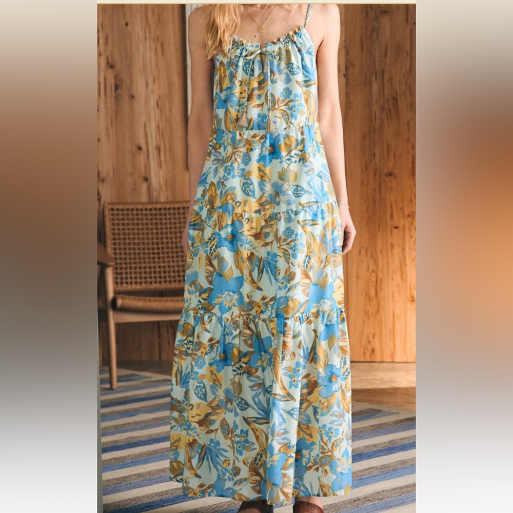 Faherty Sun Chaser Maxi Dress - Paradise Blossom size M - NWT